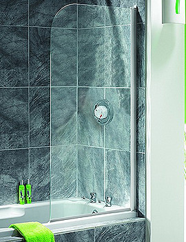 Aqualux Aquarius Half Framed Radius Frameless Bath Screen – Silver