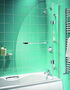Aqualux Energy Oval Bath Screen - Silver Frame | FS21015AQU