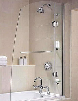 Aqualux Energy Sail Bath Screen - White Screen | FS21011AQU