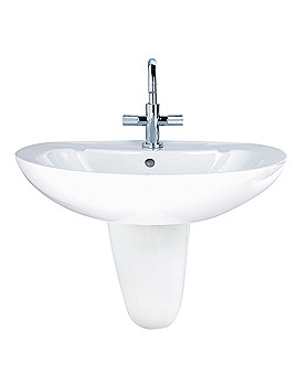 Balterley Aura Basin 1 Tap Hole With Semi Pedestal 60cm