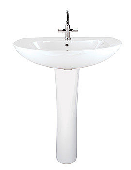 Balterley Aura 60cm Basin 1 Tap Hole With Full Pedestal