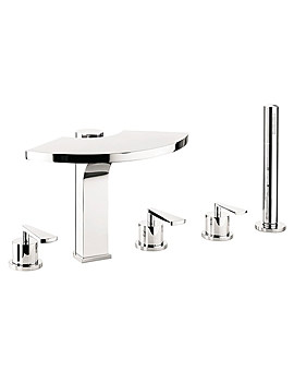 Crosswater Stream Deck Mounted 5 Hole Bath Set | ST450DC