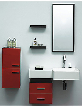 Image of Lauren Murphy Red Designer Bathroom Furniture Vanity Unit Complete