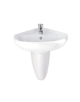 Balterley Scenario Corner Basin with Semi Pedestal 55cm | BYWHSO143