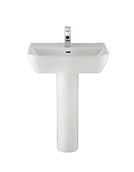 Balterley Crystal 1 Tap Hole Square Basin With Full Pedestal 60cm