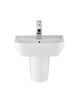 Balterley Crystal Square Basin With Semi Pedestal 45cm