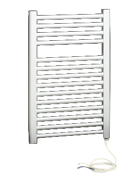 Apollo Torino Electric Curved Towel Rail White 450 x 700mm