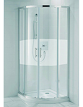 Aqualux Valencia Semi Frameless Silver Shower Quadrant 800mm