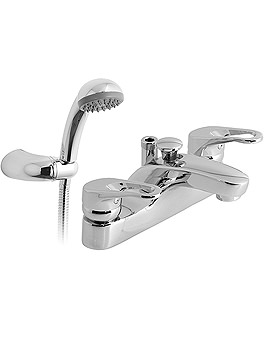 Vado Radius Deck Mounted Bath Shower Mixer Tap With Kit