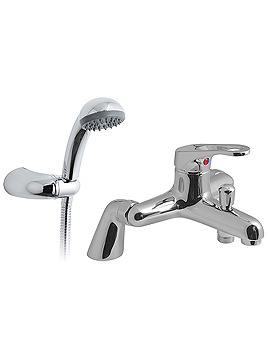 Vado Radius 2 Hole Pillar Mounted Bath Shower Mixer Tap With Kit