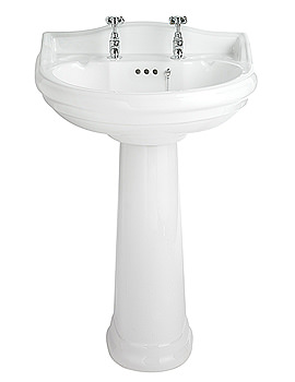 Balterley Custom 60cm Basin With Pedestal 2 Tap Hole
