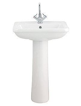 Balterley Mirage Square Wash Basin With Full Pedestal 55cm