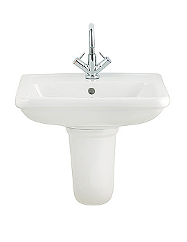 Balterley Mirage Square Basin With Semi Pedestal 55cm