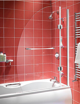 Aqualux Energy Oval Bath Screen - White Frame