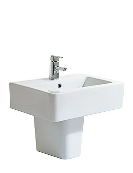 Phoenix Qube Basin And Semi Pedestal 600mm Wide