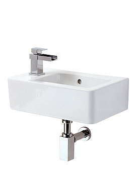 Phoenix Qube Basin With Bottle Trap 475mm Wide