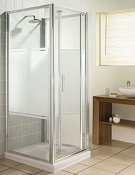 Manhattan M3 Madison Glass Bi Fold Shower Door Silver 700mm