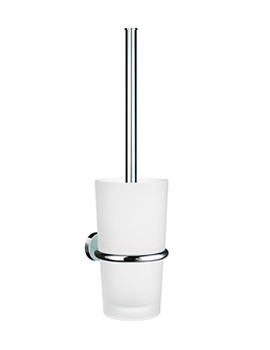 Smedbo Moon Wall Mounted Toilet Brush With Frosted Glass | MK333
