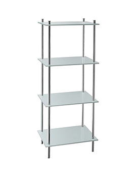 Smedbo Outline Frosted Glass 4 Shelf Free Standing | FK454