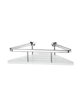 Smedbo Sideline Corner Soap Basket With White Solid Surface | DK3024