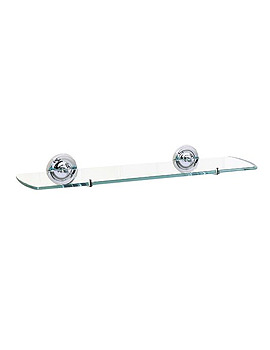 Smedbo Villa Wall Mounted Clear Glass Shelf With Brackets | K247