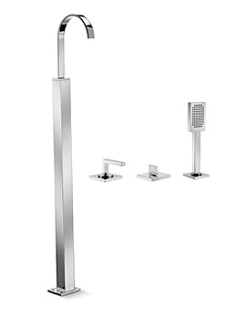 CrossWater Egon Bath 3 Hole Set with Floor Standing Spout
