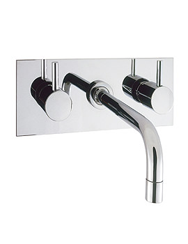 Crosswater Mike Lever 3 Hole Basin Set with Rectangular BackPlate
