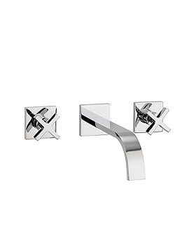 CrossWater Alvero Wall Mounted Basin 3 Hole Set | AL130WNC