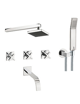 CrossWater Alvero Bath Shower Mixer 5 Hole Set | AL450WC