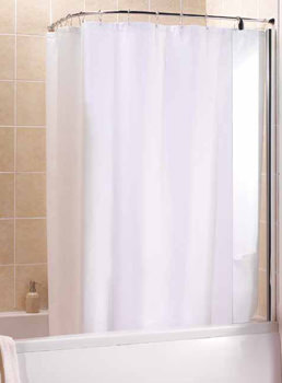 Manhattan Curved Curtain Rail with Curtain | M3CLCSCRC