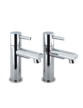CrossWater Kai Lever Mini Basin Pillar Taps Pair | KL140DNC