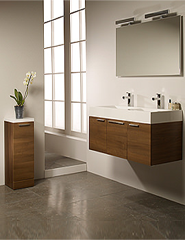 Envy Walnut Double Washstation Vanity Furniture Unit 1200mm