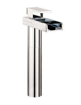 Crosswater Water Square Lights Tall Monobloc Basin Tap with Lights