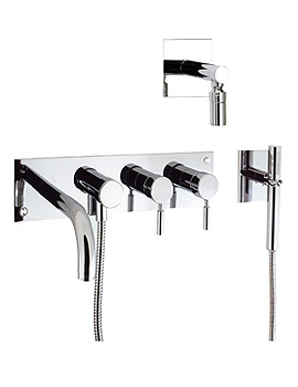 Crosswater Design Bath Shower Mixer Tap with Fixed Head and Kit