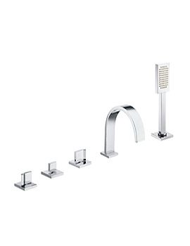 Crosswater Base Bath Shower 5 Hole Mixer with Kit | BA450DC