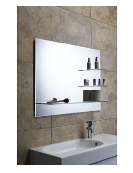 Radar Bevelled Mirror with 3 Integrated Glass Shelves | MPS404