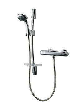 Triton Unichrome Tyne Exposed Thermostatic Mixer Shower with Riser Rail