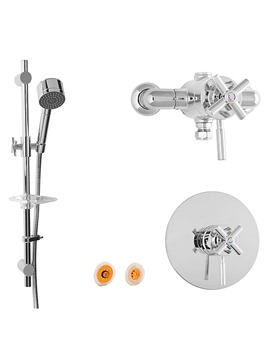 Deva Complete Minimalist Cross And Lever Shower Kit | COMP EN7000/HSR6