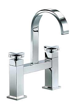 Mayfair Ice Fall Cross Head Bath Filler Tap High Spout Chrome | IFX015