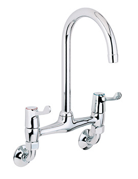 Deva Lever Action Wall Mounted Bridge Sink Mixer Tap | DLT305WM
