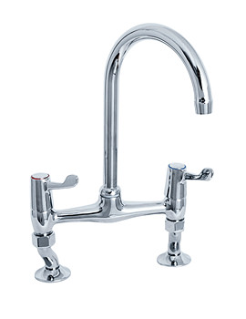 Deva Lever Action 3 Inch Lever Bridge Sink Mixer Tap | DLT305B