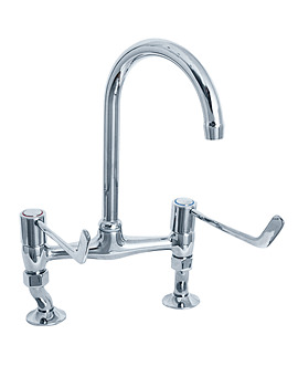 Deva Lever Action 6 Inch Lever Bridge Sink Mixer Tap | DLV305B