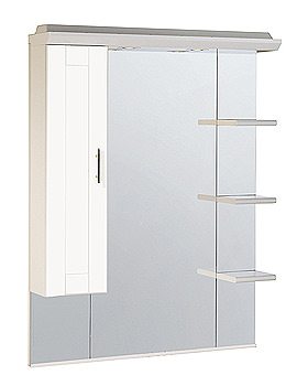 Image of Roper Rhodes New England 800mm White Mirror With Canopy-Shelves-Cupboard