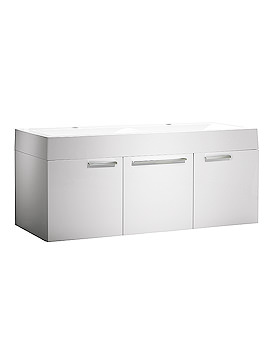 Envy Wall Mounted Double Washstation And Basin 1200mm White | EN1200W