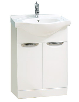 Aqva New York Bathroom Vanity Unit White Ceramic Basin 600mm