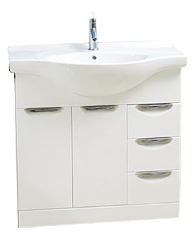 Aqva New York Bathroom Vanity Unit White Ceramic Basin 750mm