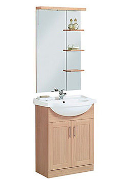 Phoenix Beech Wood Furniture Vanity Unit 650mm