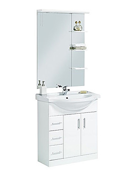 Phoenix Euro Vanity High Gloss White Furniture 850mm | EURO85W