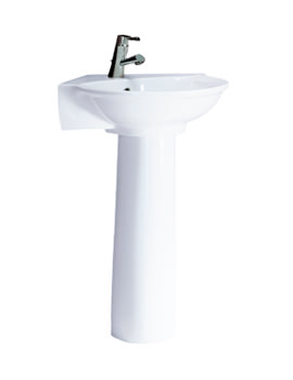 RAK Evolution Full Pedestal Corner Basin 400mm Wide