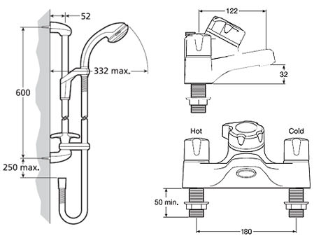 shower mixer mira extra bath exposed valve chrome